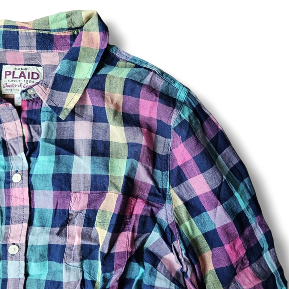 5️⃣ for 2️⃣5️⃣ Old Navy Plaid Flannel Button Up Long Sleeve - Picture 7 of 11